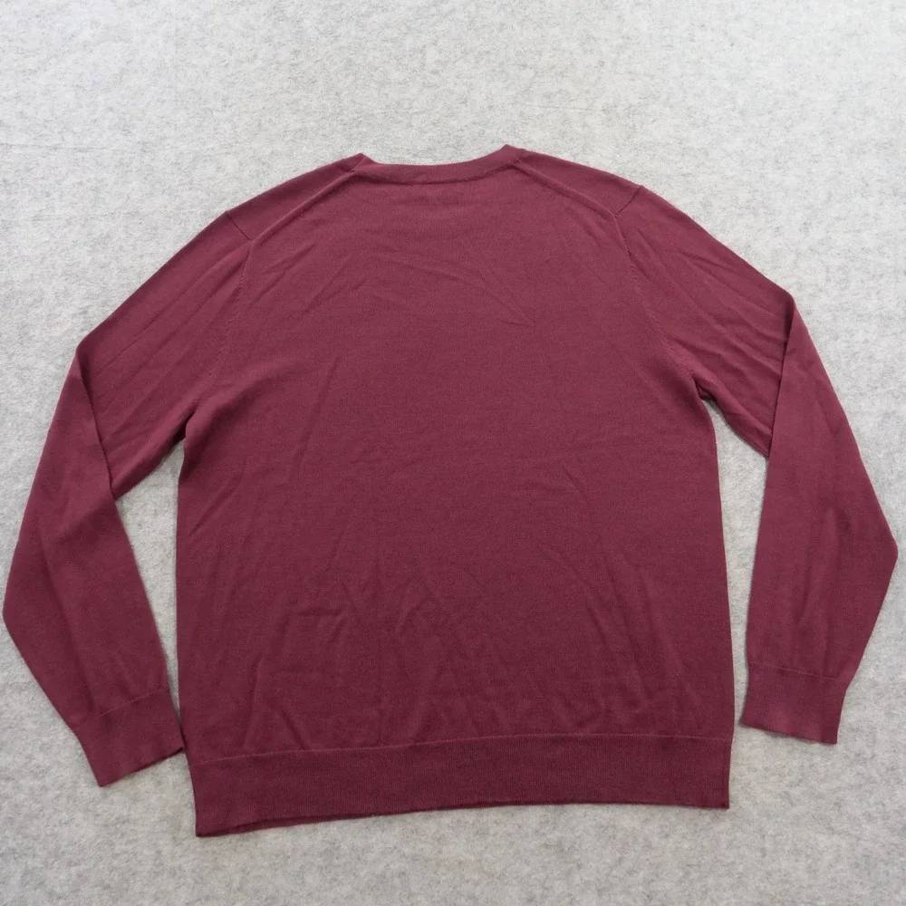 Banana Republic Sweater Mens Extra Large Red Crew Neck Merino Wool Pullover